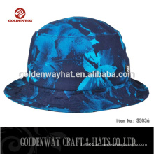 Custom Printed Bucket Chapéus Floral Balde Hat Navy